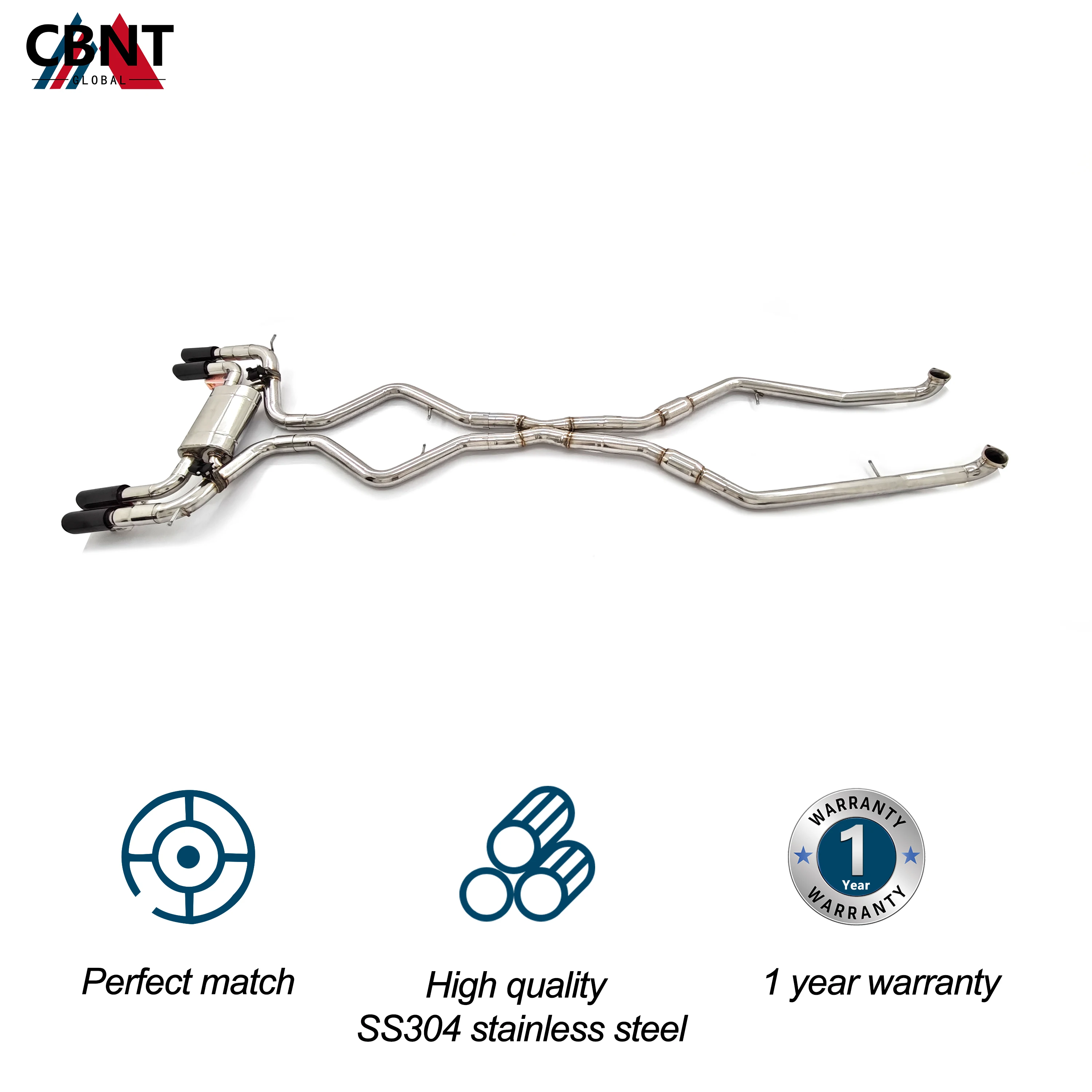 Catback CBNT Valvetronic SS304 para BMW X5M X6M E70 E71 4.4T - imagen 2