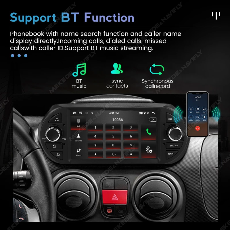 Radio Android 13 para Fiat Fiorino Qubo con CarPlay y GPS - imagen 3