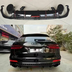 Difusor trasero RS6 para Audi A6 Avant C8 S-Line con tubo escape