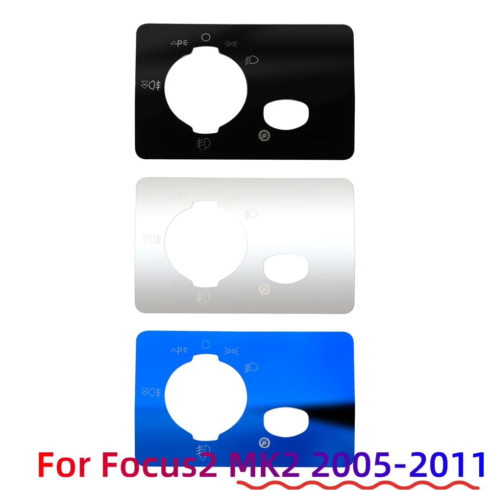 LHD-pegatina de cubierta de Panel de interruptores de faros de coche, accesorios de decoración de embellecedor de acero inoxidable para Ford Focus 2 MK2 2005-2011 - imagen 2