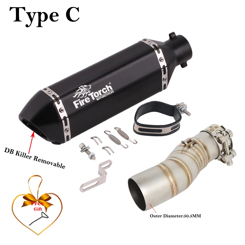 Escape slip-on CFMOTO 450MT tubo intermedio silenciador 51mm DB Killer 2024-2025 - imagen 5