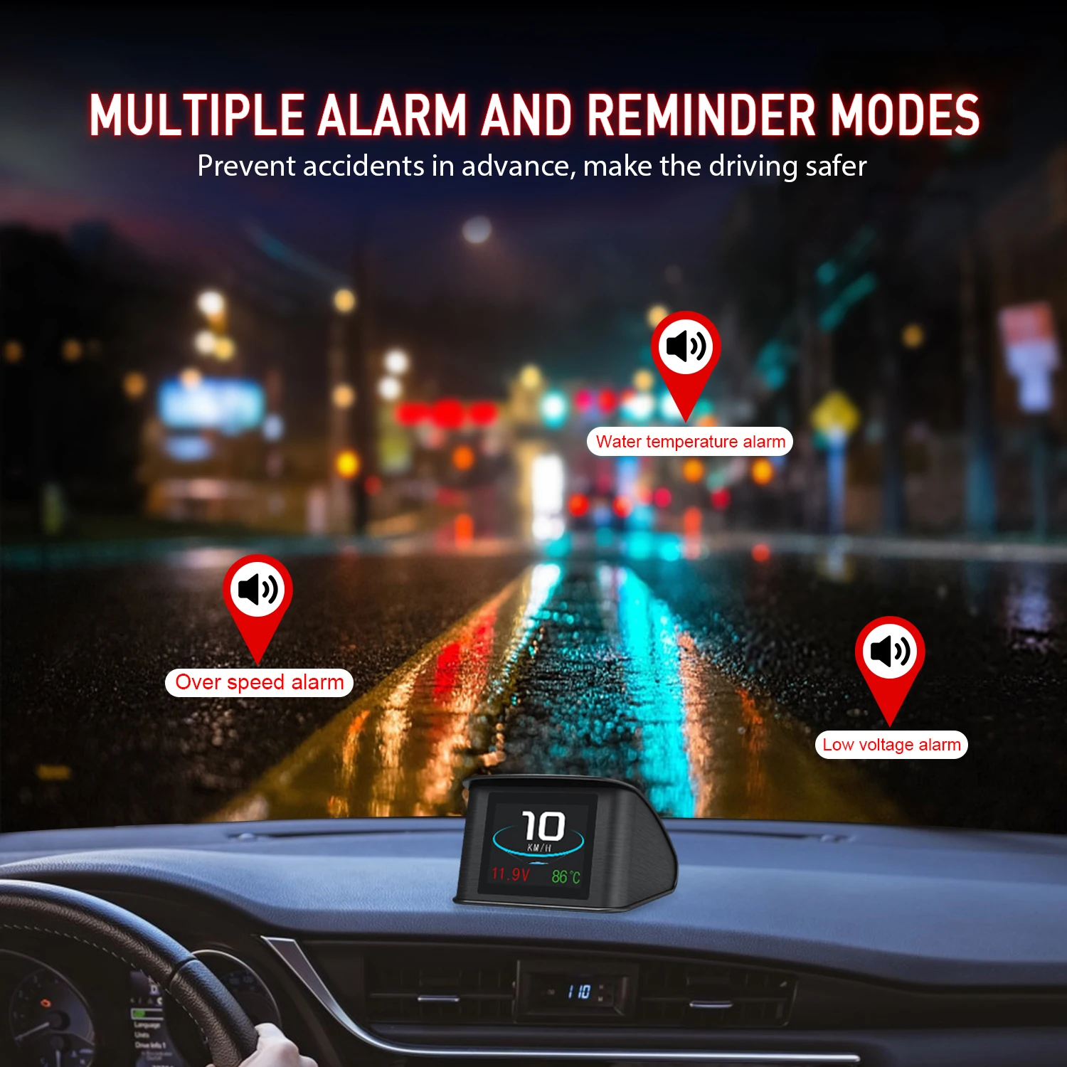 Pantalla de diagnóstico OBD2 con RPM, temperatura del agua y velocímetro - imagen 4
