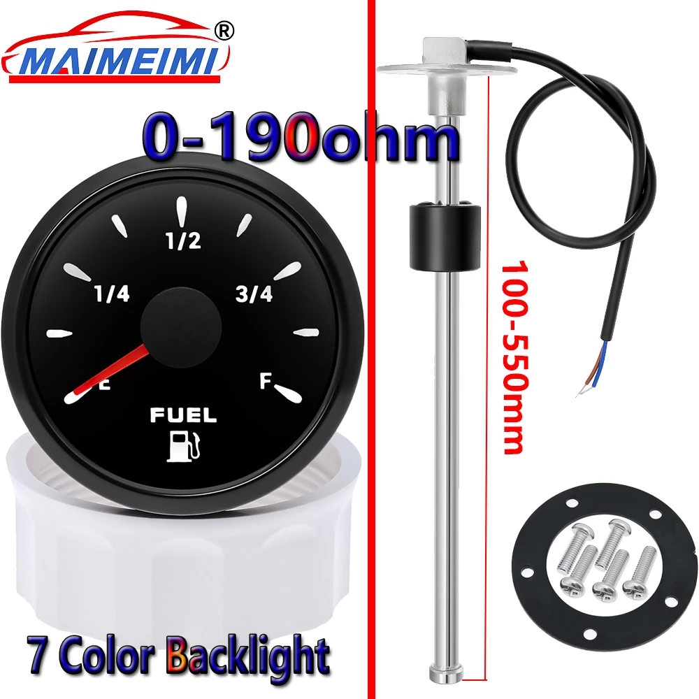 Indicador de nivel de combustible 52 mm con sensor 100-550 mm