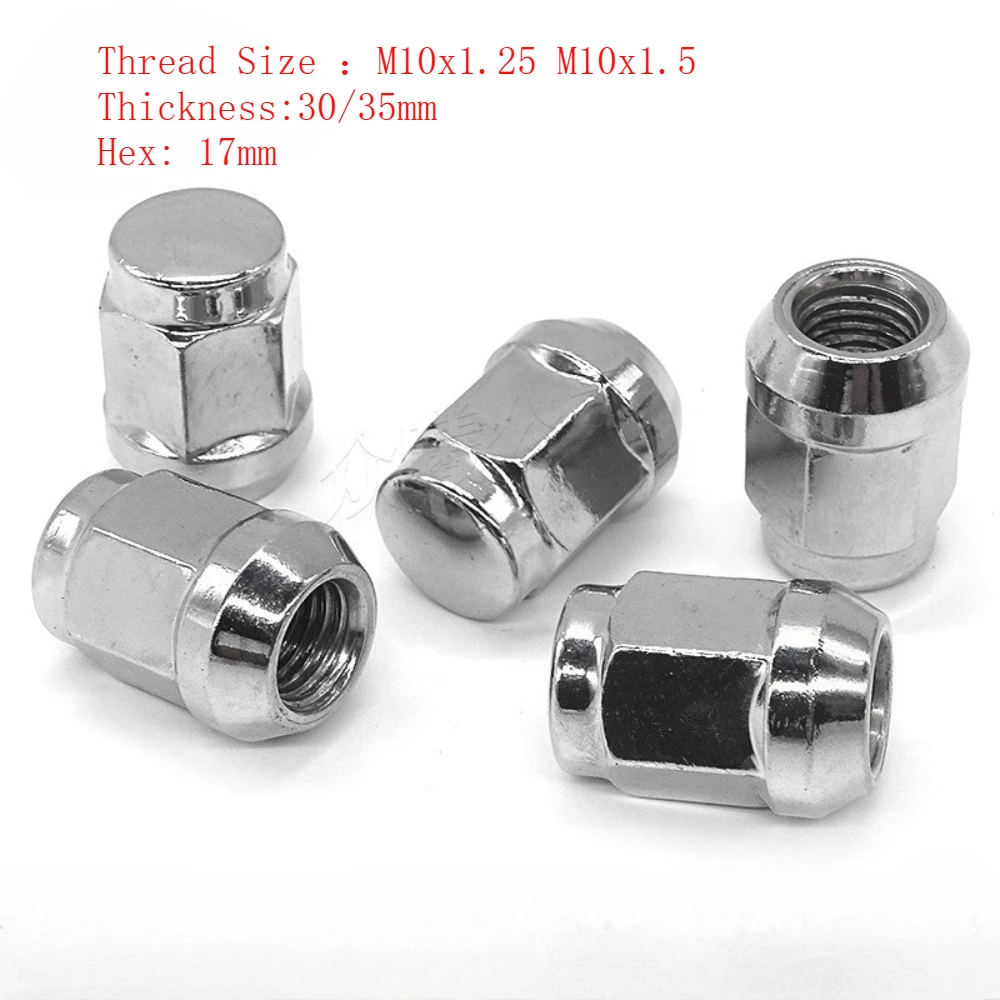 Tuercas de rueda M10x1,25/M10x1,5 hexagonales 17 mm, 30-35 mm