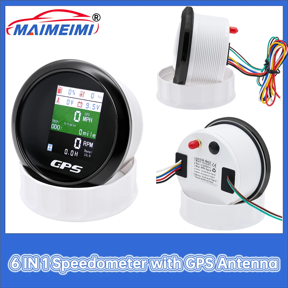 Velocímetro digital GPS multifunción con odómetro y temperatura agua