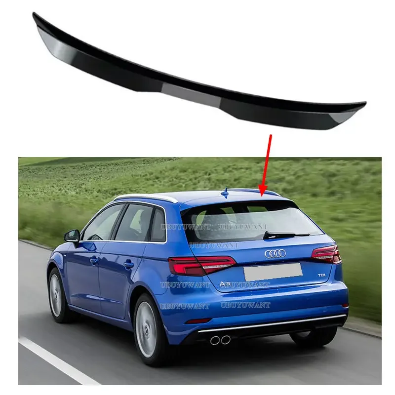 Alerón trasero de color fibra de carbono para Audi A3 Sportback