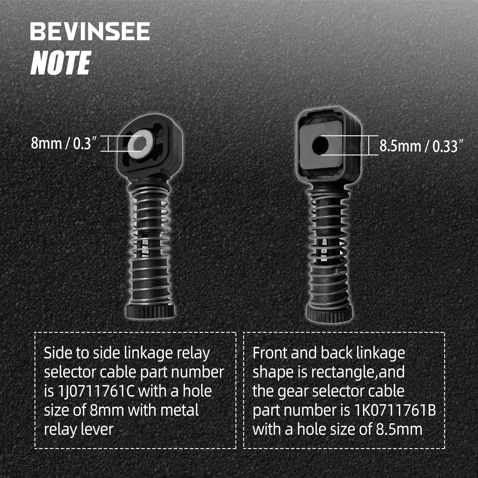 BEVINSEE Bujes del cable de cambio MQ250 para VW Golf 5 GTI - imagen 2