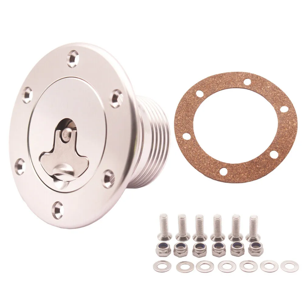 Tapa de tanque contra sobretensiones de pila de combustible Universal plateada montaje empotrado 6 pernos ID de apertura 43,5mm accesorios de coche - imagen 2