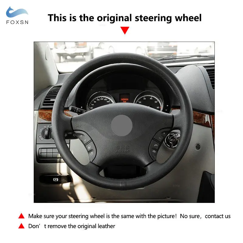 Funda de volante de cuero para Mercedes Vito, Viano, Sprinter y Crafter - imagen 5