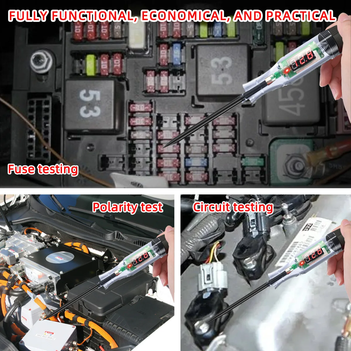 Comprobador de circuitos para coche LED 5-90 V - imagen 3