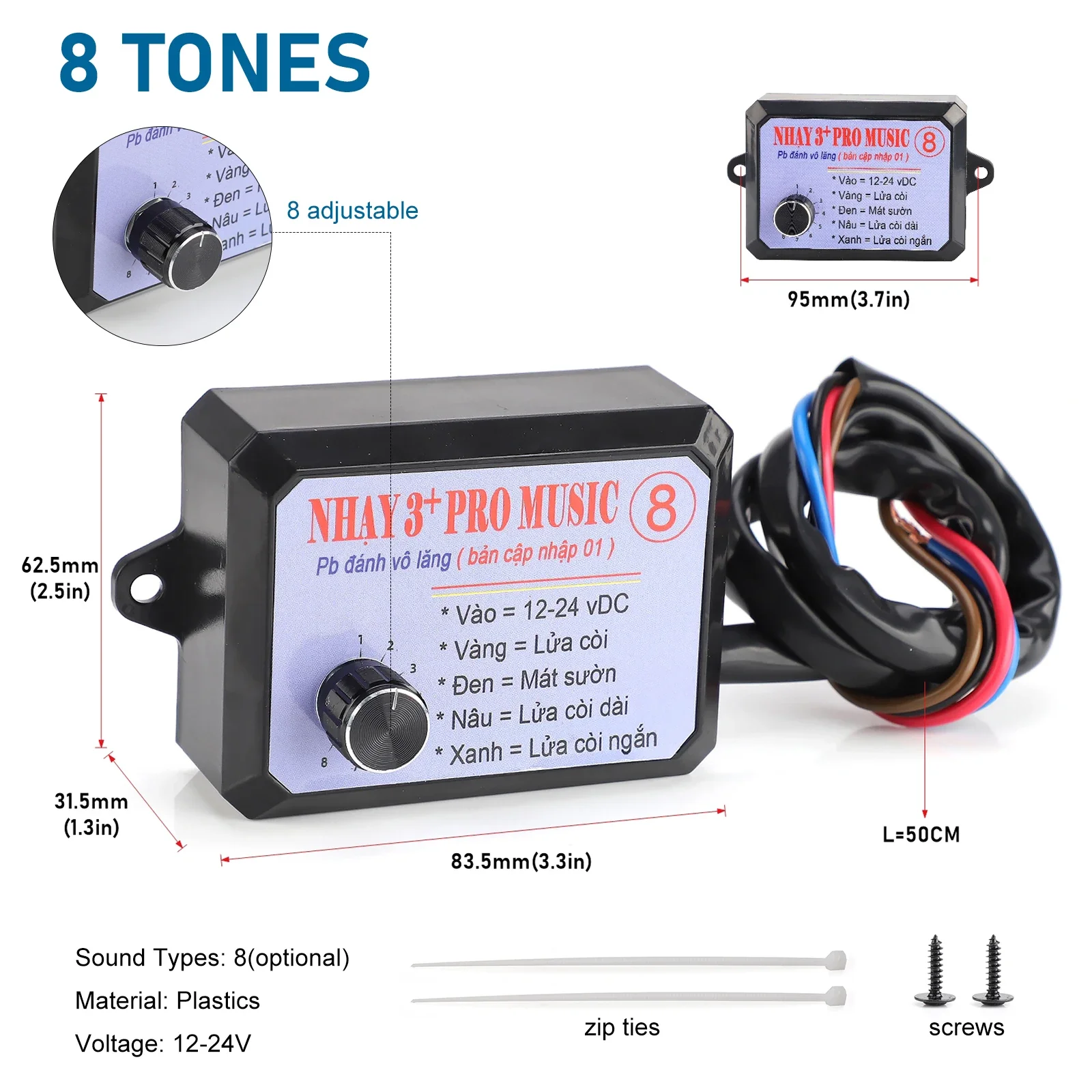 Controlador de bocina 12-24V con 12 efectos para coche, camión y moto - imagen 3