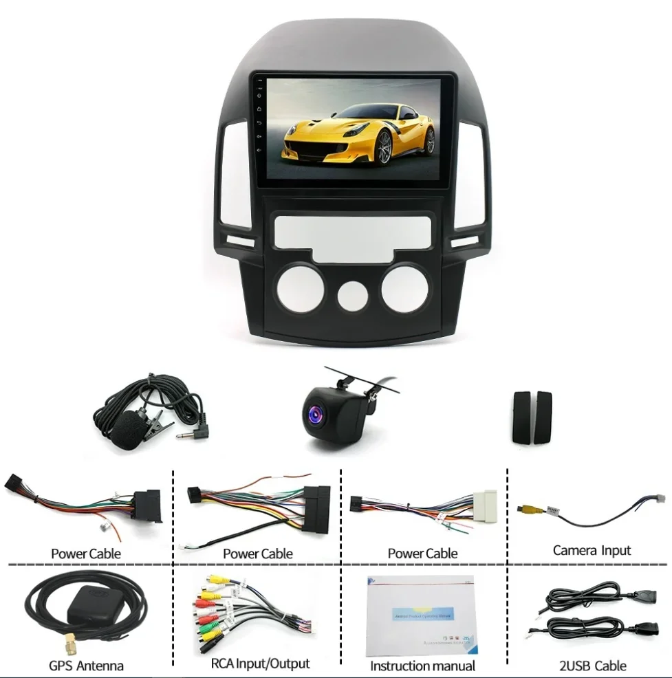 2+32G Android 13 Radio de coche Carplay GPS Navi KAM Compatible para Hyundai I30 2006-2011 - imagen 2