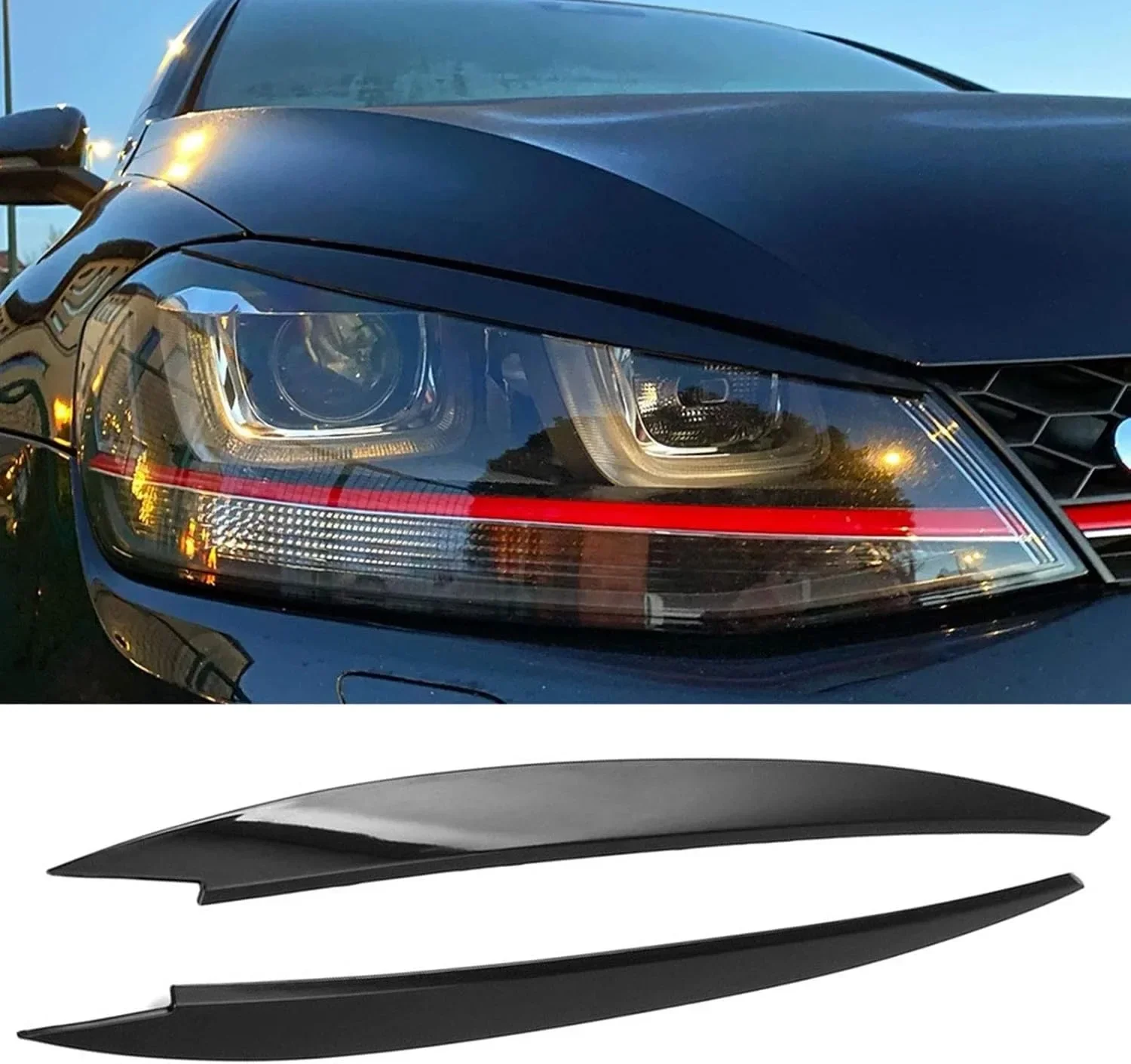 Cejas cubrefaros para Volkswagen Golf 7 GTI MK7, párpados delanteros - imagen 2