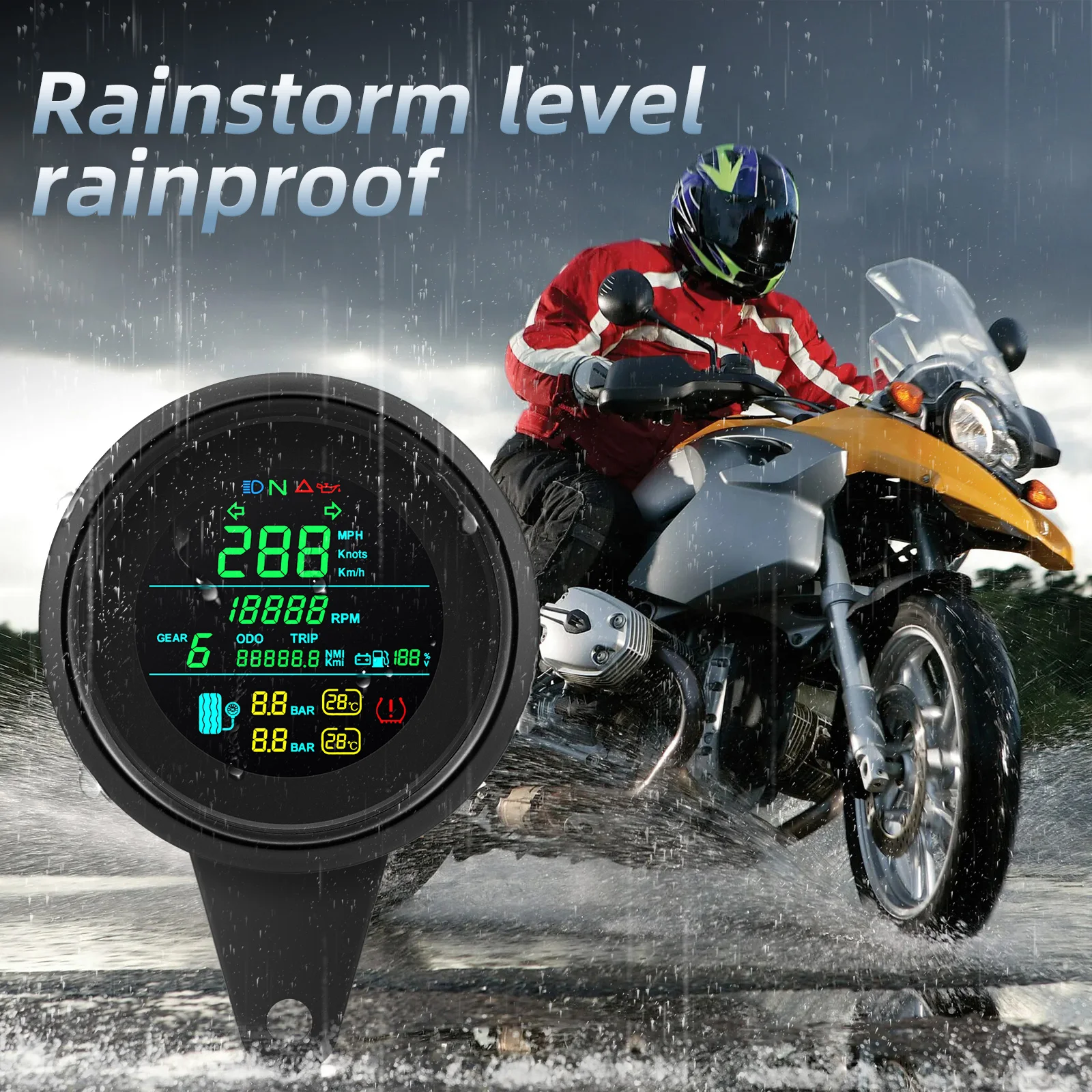 Tacómetro multifunción 85 mm para motocicleta, velocímetro y voltímetro - imagen 5