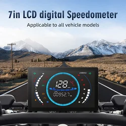 Tacómetro digital LED 7” moto universal – Cuenta RPM temperatura 12V