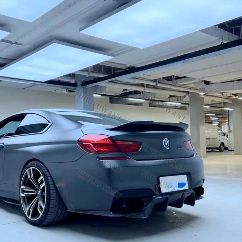 Para BMW M6 F12 F13 F06 carbono PSM alerón trasero de coche divisor negro brillante tapa de labio de maletero trasero ala 2011-2018