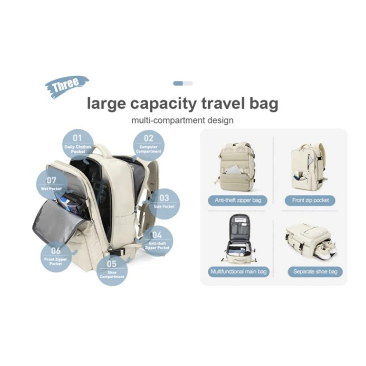 Bolsa de viaje de gran capacidad con bolsillo aseo para coche – verde - imagen 2