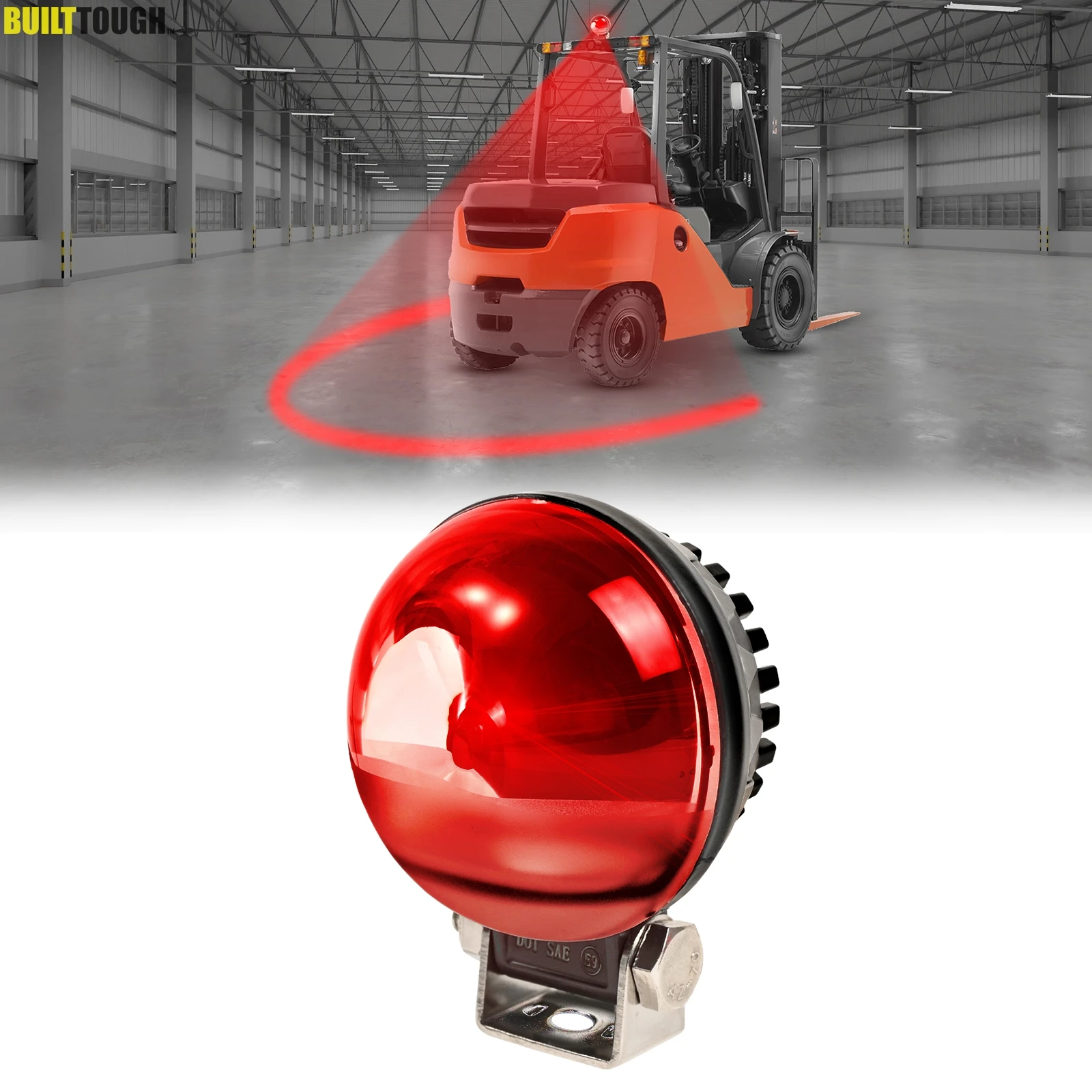Luz LED de advertencia para carretilla elevadora, arco rojo