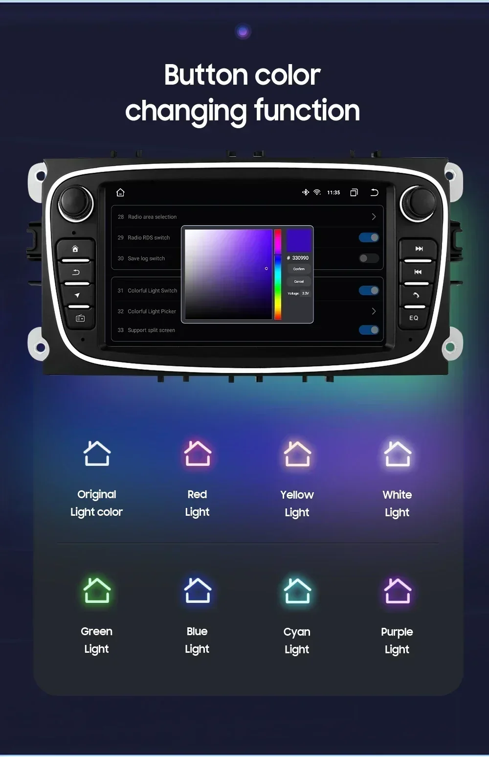 Radio 2DIN Hizpo con CarPlay y GPS para Ford Focus, S-MAX y Mondeo - imagen 5