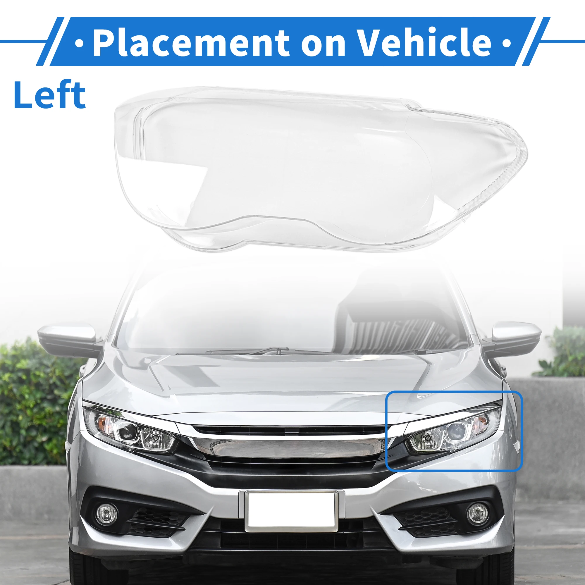 UXCELL Auto cubierta de lente de faro de coche lente de faro cubierta de lente transparente para BMW 7seriesE66/E65 2002-2005 PC 1 Uds - imagen 3