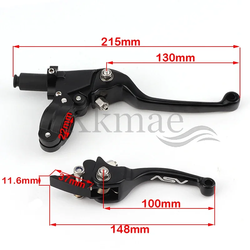 ASV F3 palanca corta manillar – freno y embrague para Motocross Pitbike - imagen 2