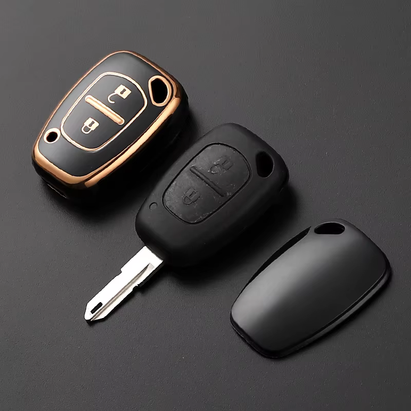 Funda para llave Peugeot Citroën de ABS con efecto carbono