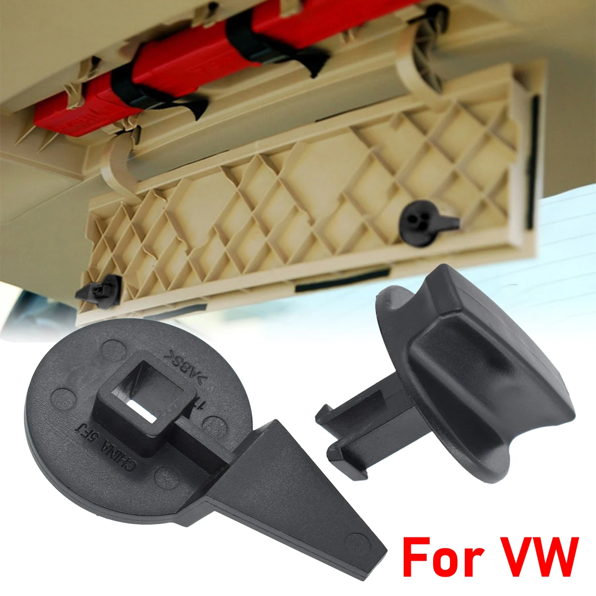 Cubierta triangular de advertencia para maletero de coche, Clip de soporte de compartimento, perilla de giro, bloqueo de montaje para VW Tiguan 5N MK1, Touran 2003-2015