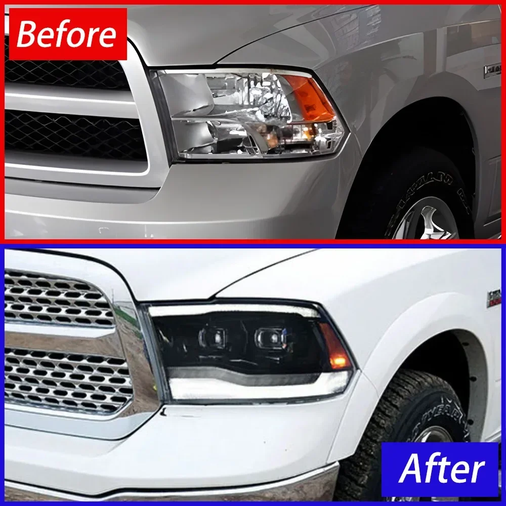 Lámparas LED delanteras Dodge RAM 1500 2009-2018 con DRL - imagen 3