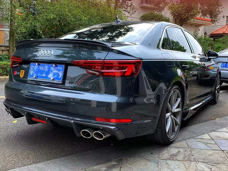 Difusor trasero de fibra de carbono para Audi A4, Sline, S4, A4, B9, sedán, 4 puertas, 2016-2019 - imagen 3