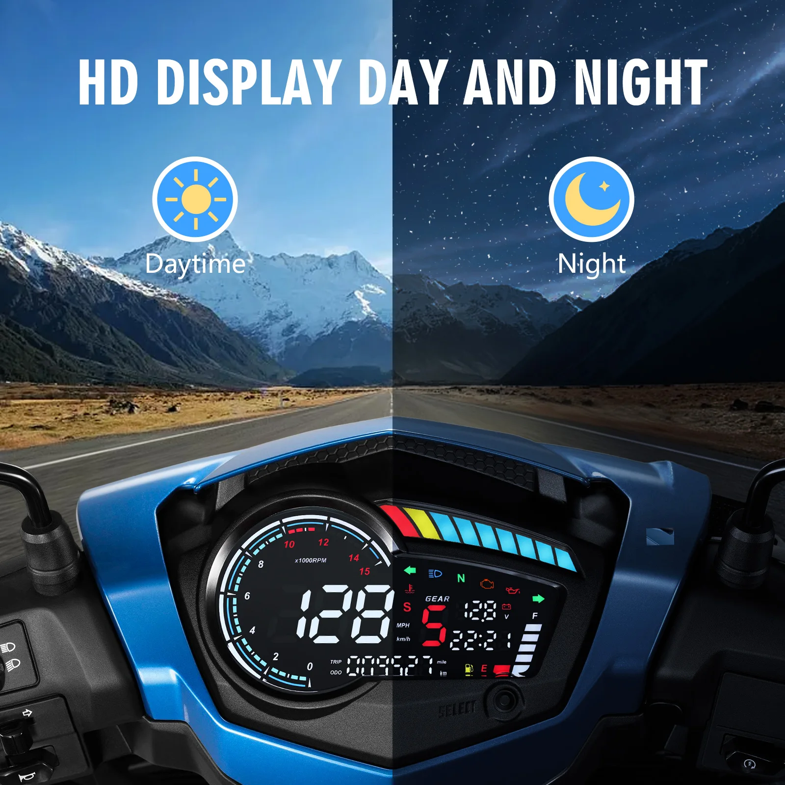 Para YAMAHA Y15 Y15V1 Y15Z Y15ZR YSUK tablero de motocicleta velocímetro tacómetro odómetro temperatura del agua señal de giro de voltaje de combustible - imagen 5