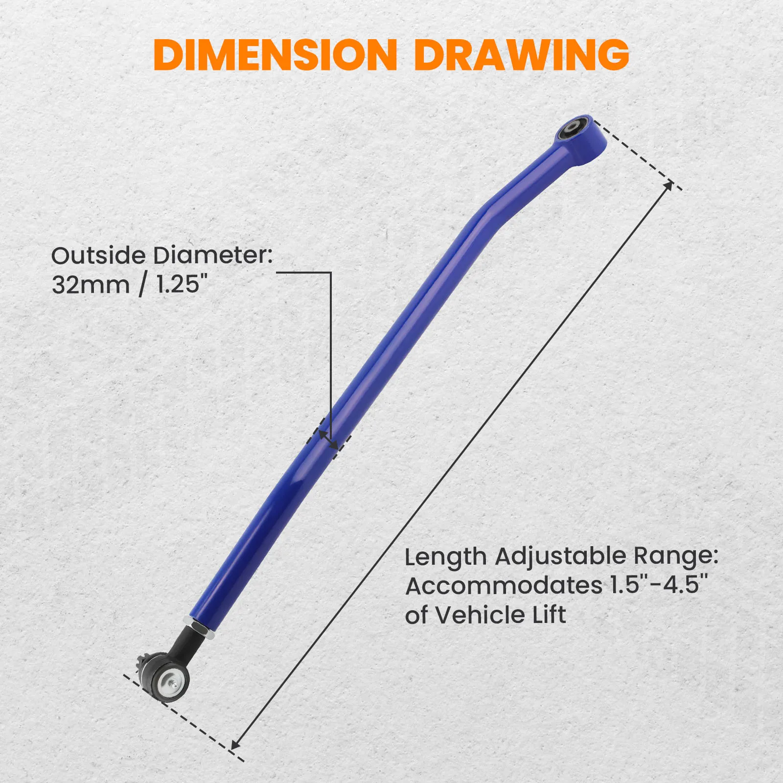 Maxpeedingrods Barra Panhard delantera ajustable para Jeep Cherokee XJ - imagen 3