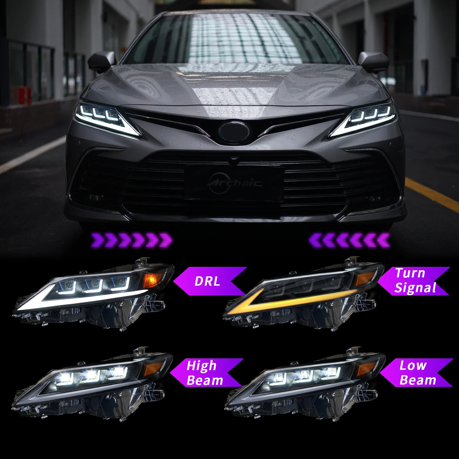 Faros LED Toyota Camry 2018-2022 con intermitencia secuencial - imagen 3