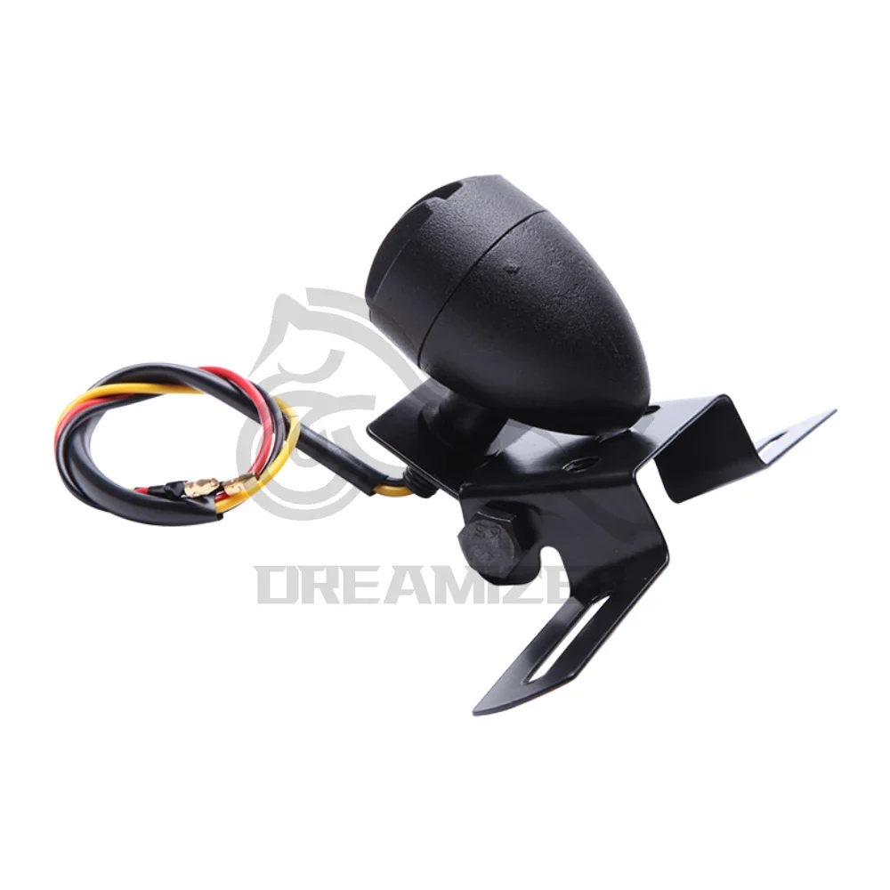 Luz trasera de freno e intermitente con matrícula para moto retro - imagen 4