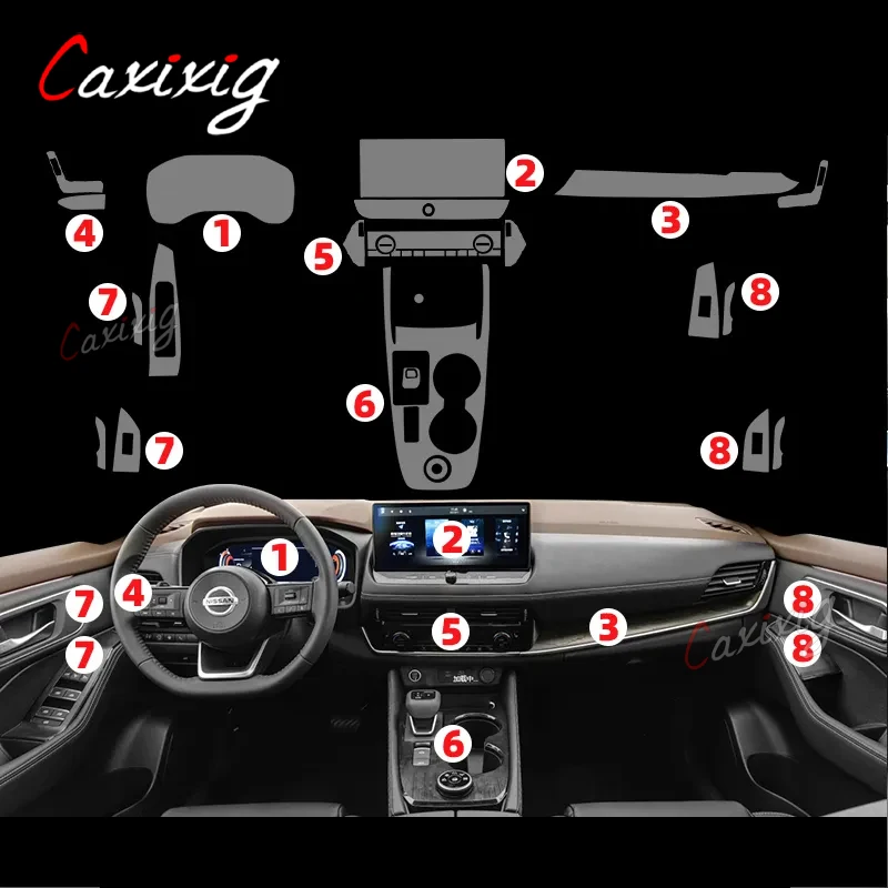 Película protectora TPU Nissan X-Trail 2021-2022 consola central - imagen 2