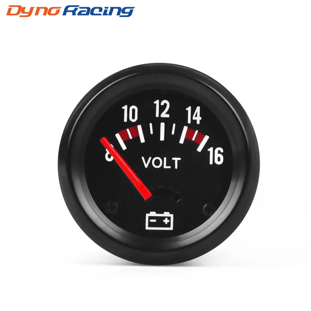 Voltímetro analógico para coche 52 mm, 8-16 V negro