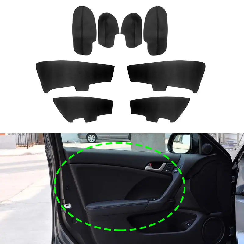 Para Honda Accord 2008 2009 2010 2011 2012 manija de puerta de coche reposabrazos/puertas Panel protectores cubierta microfibra pegatina de cuero embellecedor