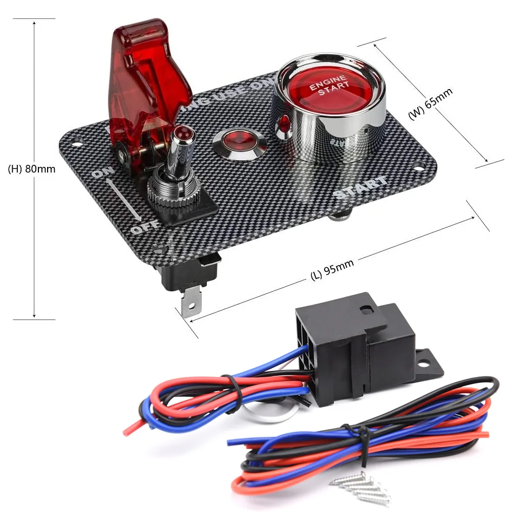 Panel de interruptores basculantes para arranque y parada 12 V con LED - imagen 3