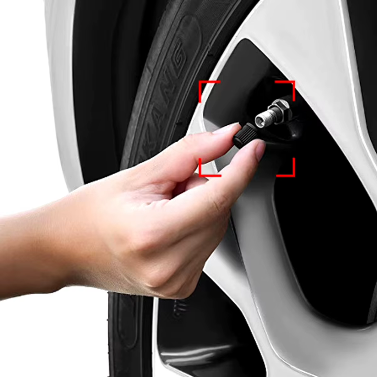 Tapones de válvula universales negros para coche, moto y bicicleta - imagen 3