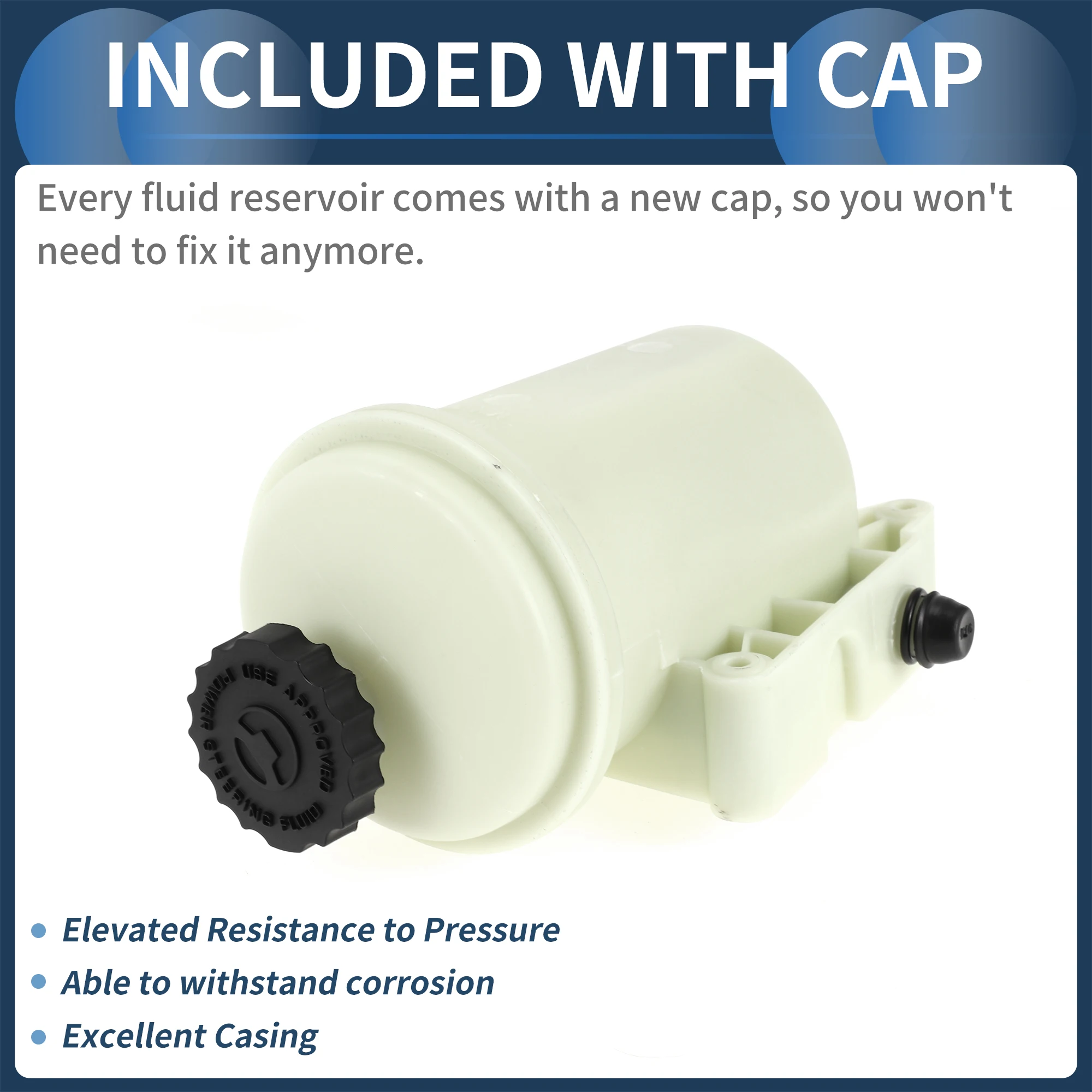 Depósito de dirección asistida UXCELL Tanque de dirección asistida automático No. 68034303 AB para Chrysler Aspen 8 Cyl 4.7L, 8 Cyl 5.7L 2008-2009 - imagen 5