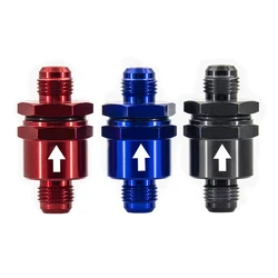 Válvula retención AN6 combustible aluminio anodizado – negro azul rojo