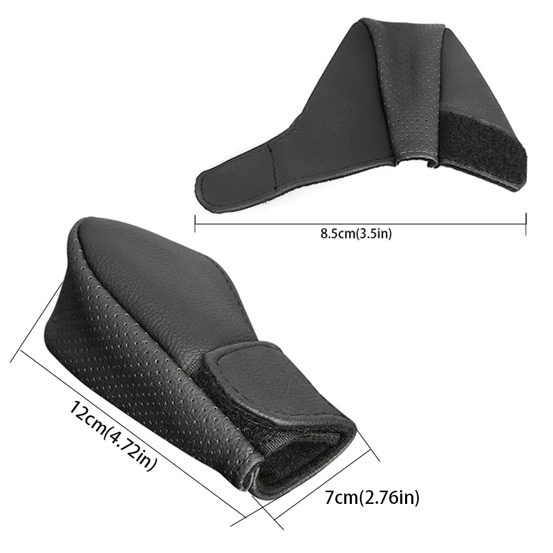 Funda negra de cuero sintético para pomo de cambio automático universal - imagen 4