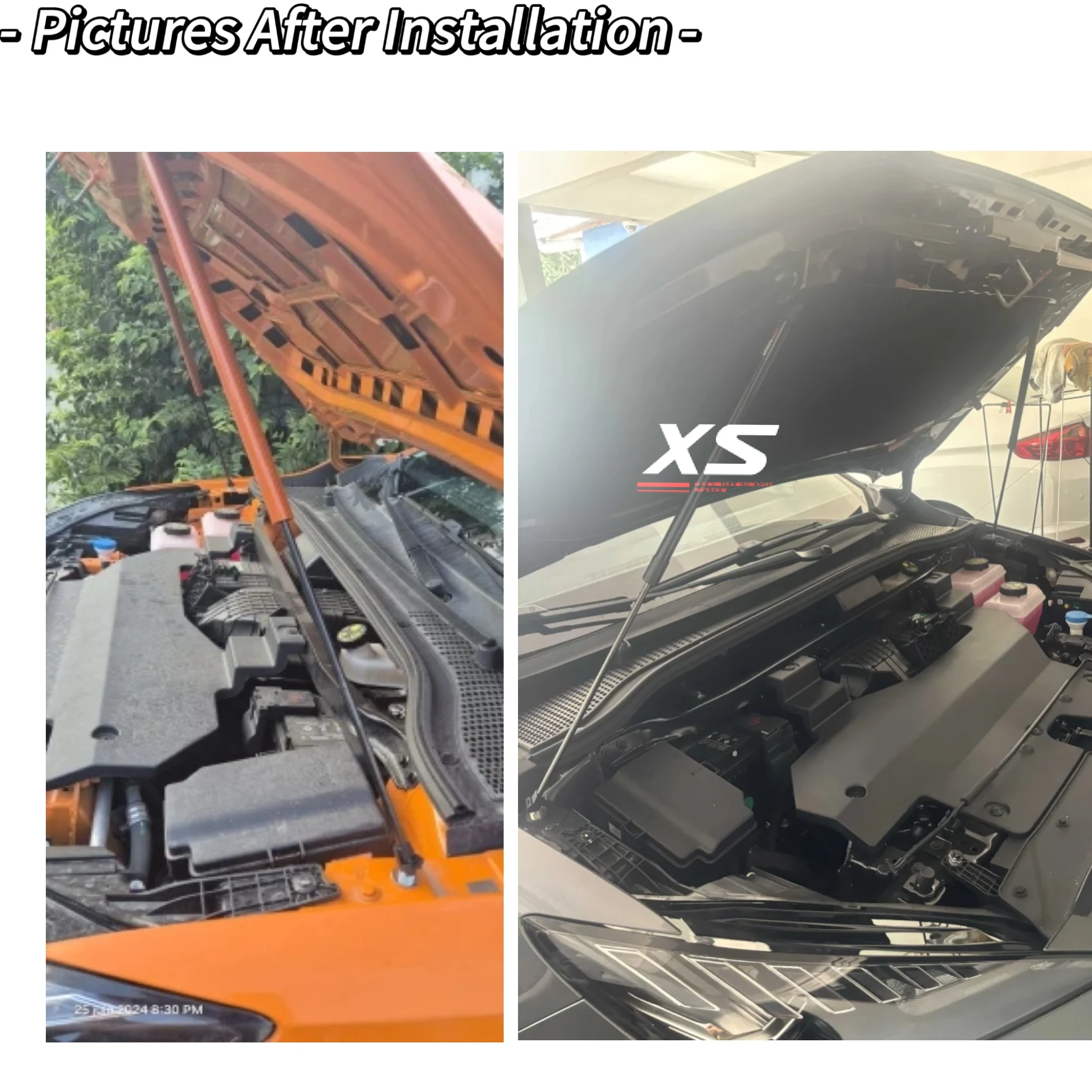 MG4 EV Kit puntales de capó 2022-2025 - soporte delantero - imagen 4