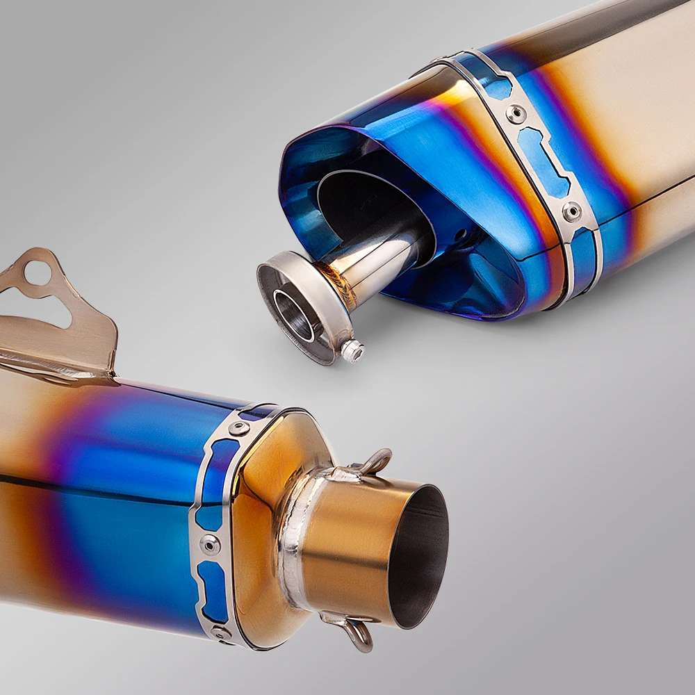 Sistema de escape titanio T-MAX 530/560 2017-2025 tubo frontal azul - imagen 4