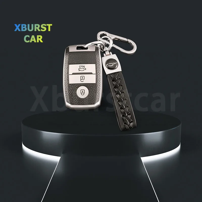 Funda de llave Kia de cuero, 3 botones – Rio, Sportage y Niro