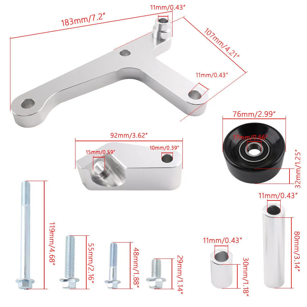 Soporte alternador Camaro LS1 con abrazadera y polea – montaje bajo - imagen 2