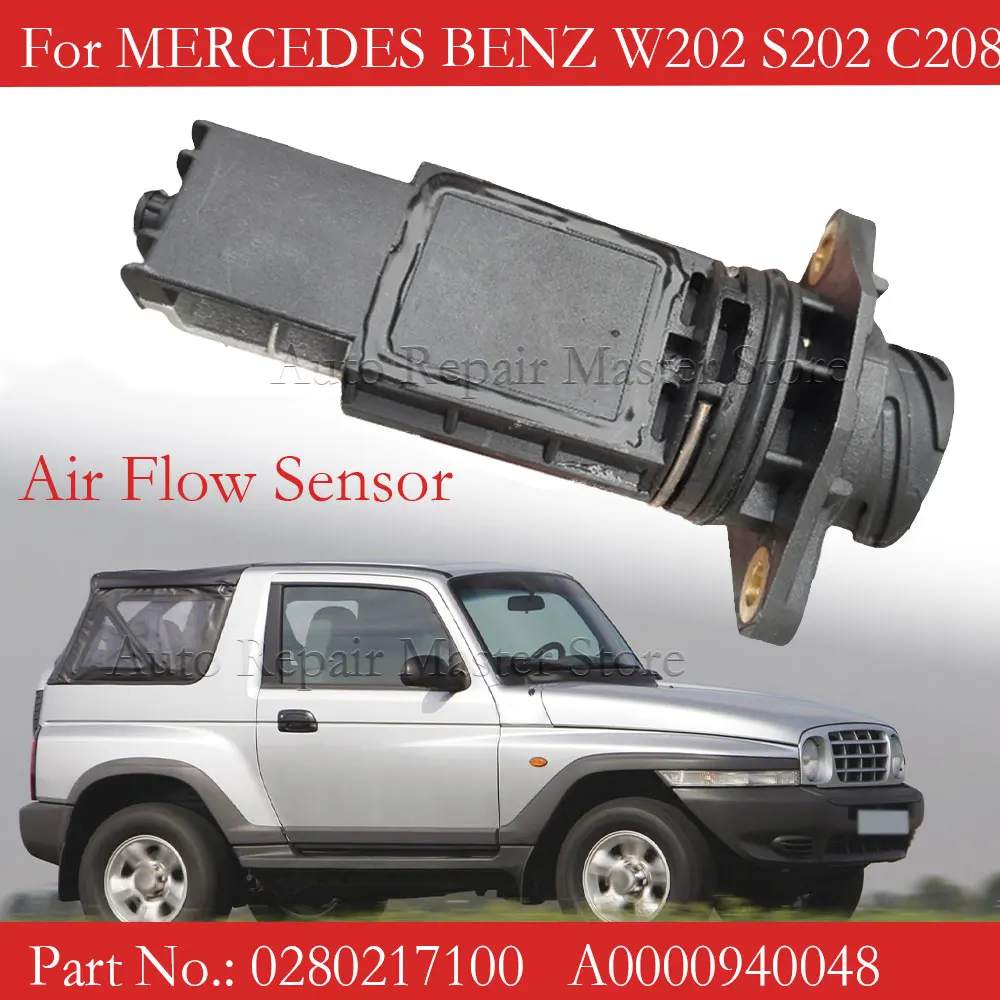 0280217100 0000940048 SENSOR de flujo de aire masivo MAF para MERCEDES BENZ S124 S202 S210 C208 C124 A208 W124 W202 W210 para SSANGYONG