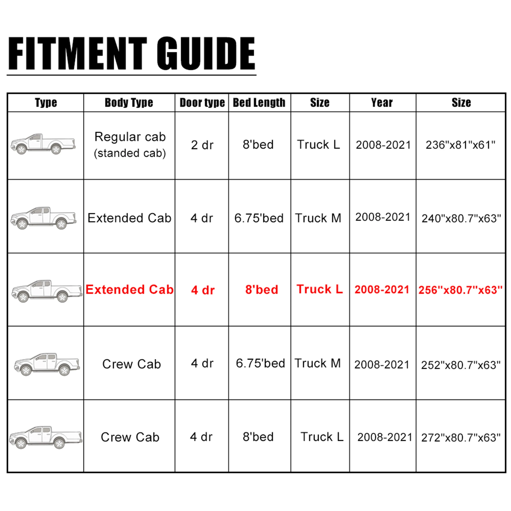 X Autohaux-cubierta de camioneta para Ford F350, cubierta de 4 puertas para cabina extendida, cama larga, sol, lluvia, polvo, viento, nieve, protección impermeable PEV - imagen 2