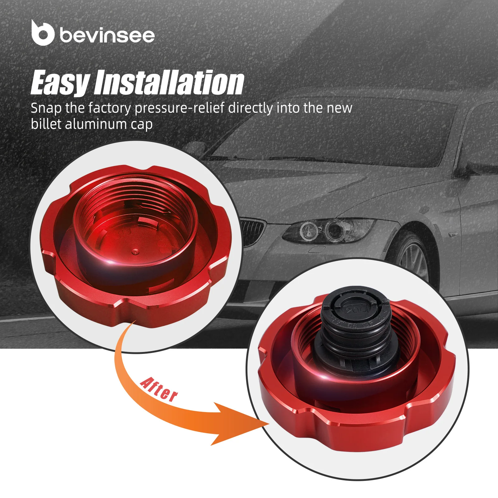 Cubierta depósito refrigerante Bevinsee para BMW E90 y F30 - imagen 3
