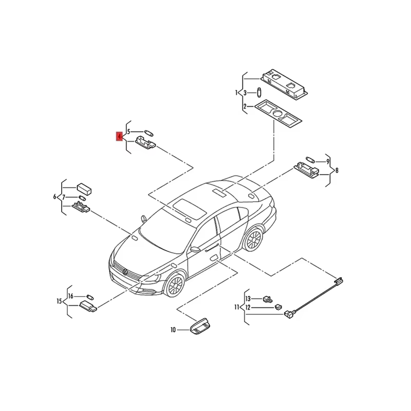 1KD947109A Lámpara de techo interior para VW Passat, Golf y Tiguan - imagen 5
