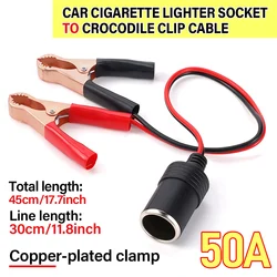 Toma de mechero 12 V 50 A con pinzas para batería de coche